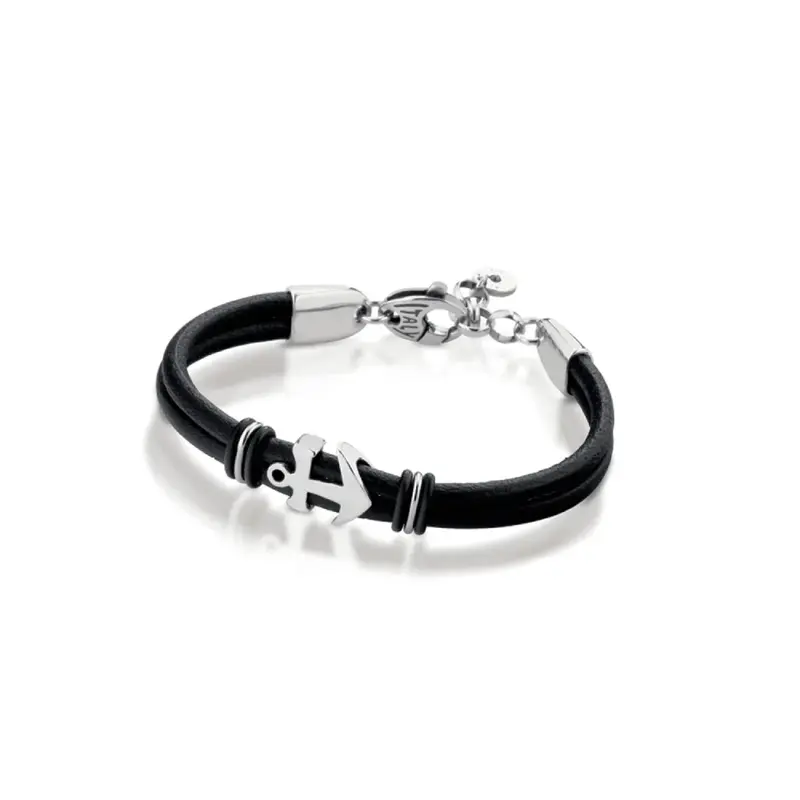 Ananda925 bracciale cuoio e Argento