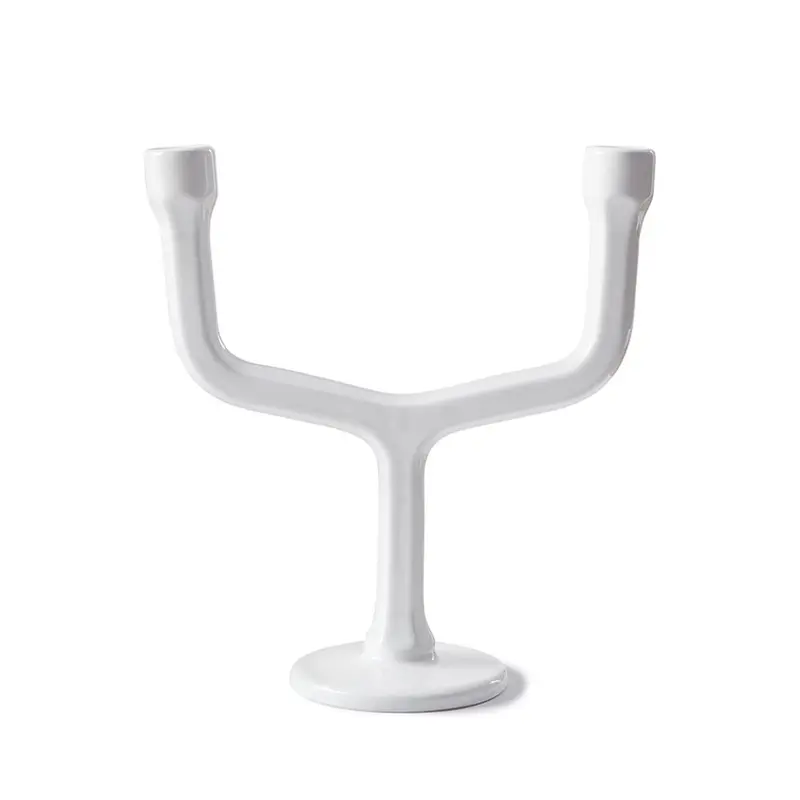 Atipico Esag Double Candle Holder white ceramic