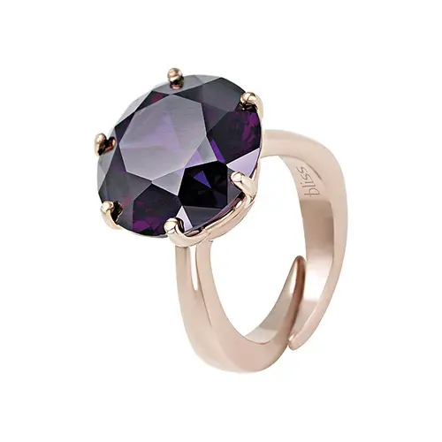 Bliss Anello True Love argento rosato e viola