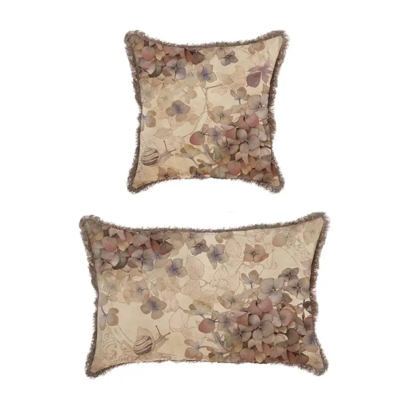 Cuscino stampato con frange Promenade
