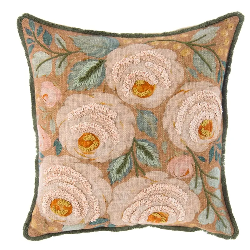 Cuscino stampato e ricamato Bloom 50 x 50 cm