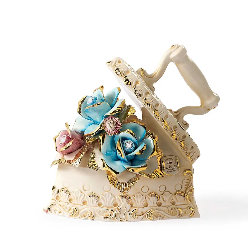 Ferro da stiro Capodimonte con Rose bicolore grande