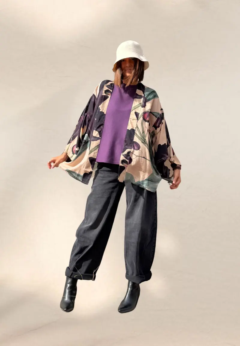 GIACCA KIMONO MIDNIGHT ORCHID - Powder