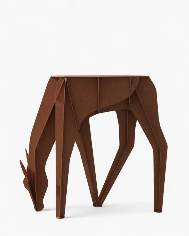 Ibride Diane doe console corten steel