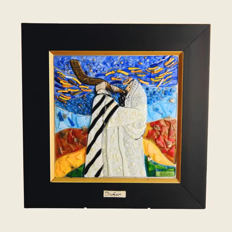 Jerusalem Rabbi with Shofar Painting