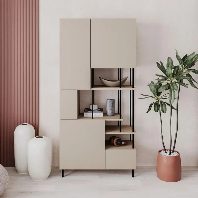 Libreria Key con 5 ante – 84 × 34 × 175 cm