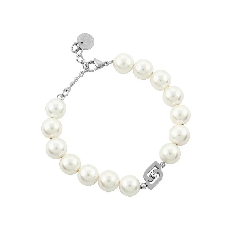Liu Jo Bracciale con maxi Perle e logo Monogram