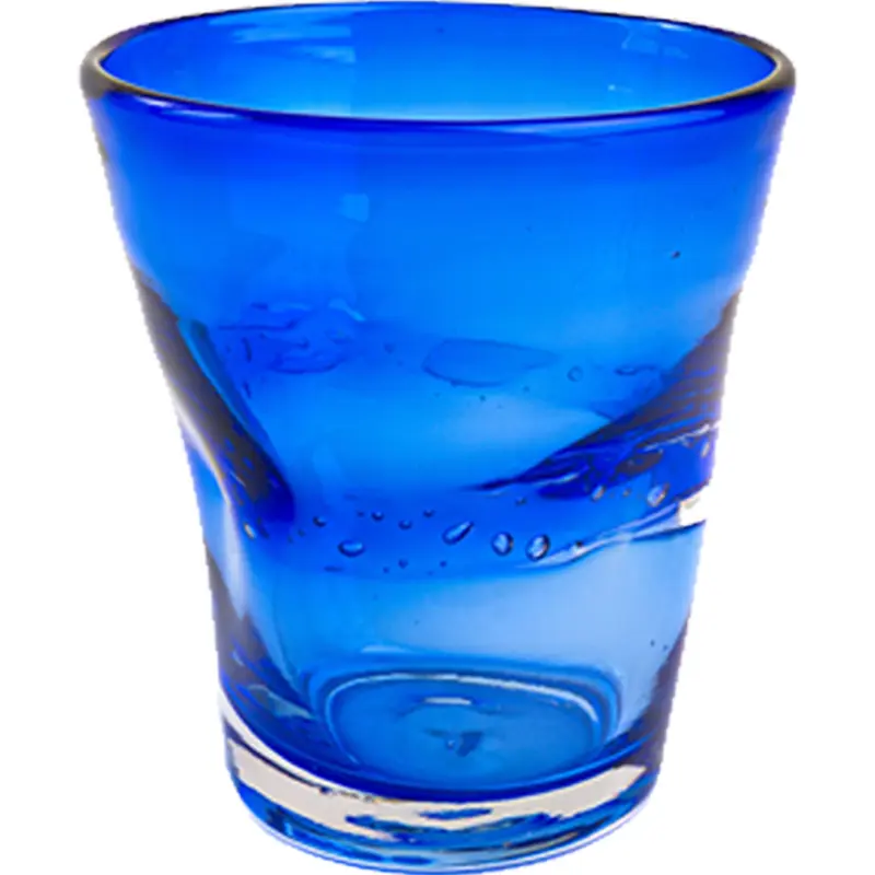 Samoa Bicchiere Vetro Colorato Blu 310ml (Set 6 Pezzi)
