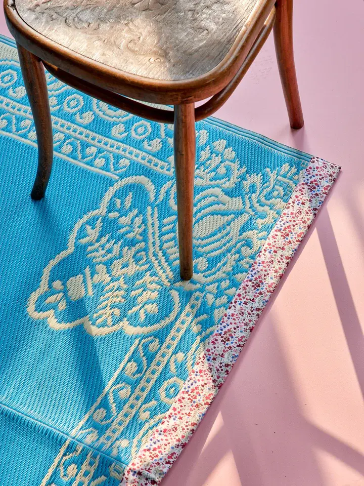 TAPPETO FLOWER BLU