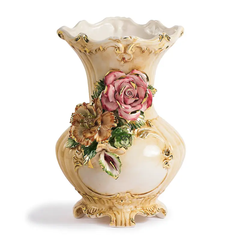 Vaso Capodimonte con fiori misti
